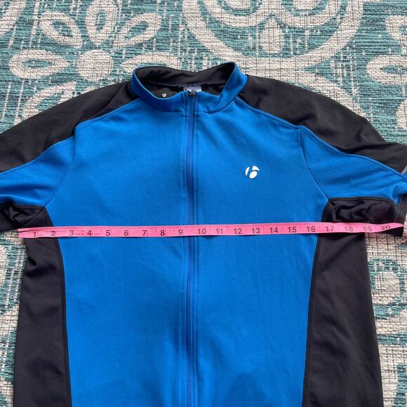 Bontrager Circuit Men's Cycling Jersey Black Blue Short Sleeve Full Zip - Size M - Picture 5 of 7